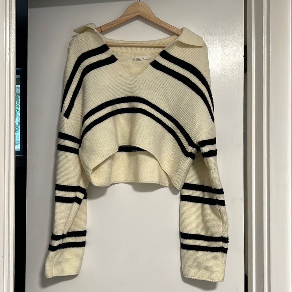 Oak and Fort Collared Striped Sweater